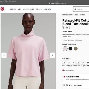 Lululemon Relaxed Fit Turtleneck (size 10) NWT